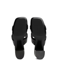 TOMMY HILFIGER TH Wide-heel leather mule sandal black - Women&rsquo;s shoes - 7