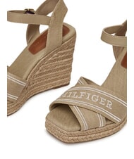 TOMMY HILFIGER TH High canvas wedge sandals horseradish - Women&rsquo;s shoes - 3