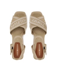 TOMMY HILFIGER TH High canvas wedge sandals horseradish - Women&rsquo;s shoes - 4