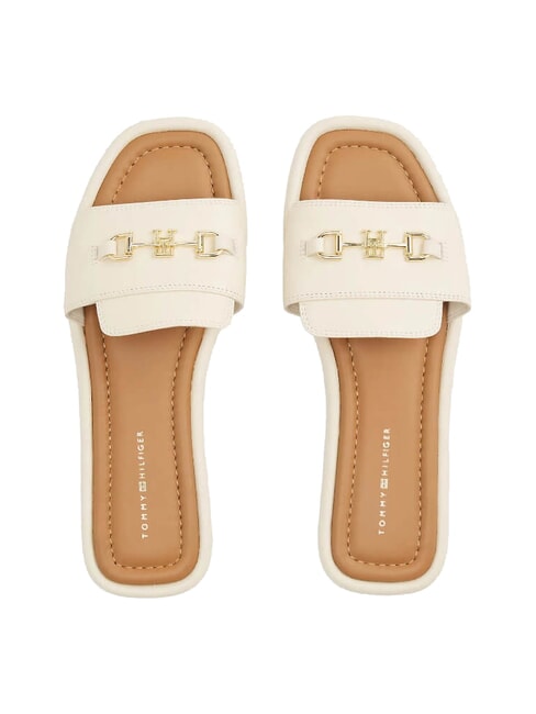 TH Leather slippers with logo muslin - Women&rsquo;s shoes