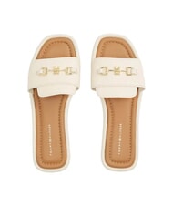 TOMMY HILFIGER TH Leather slippers with logo muslin - Women&rsquo;s shoes - 3