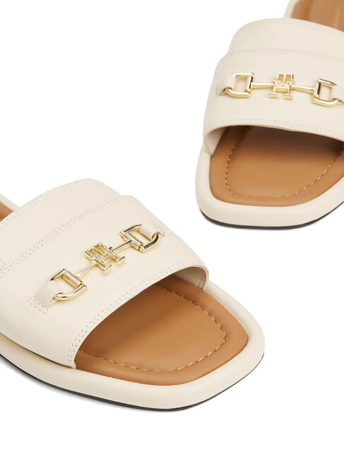 TH Leather slippers with logo muslin - Women&rsquo;s shoes