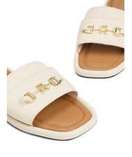 TOMMY HILFIGER TH Leather slippers with logo muslin - Women&rsquo;s shoes - 4