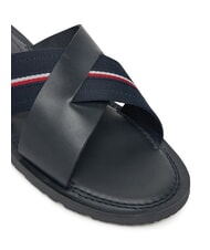 TOMMY HILFIGER TH Leather slippers with logo ribbon desert sky - Men&rsquo;s shoes - 4