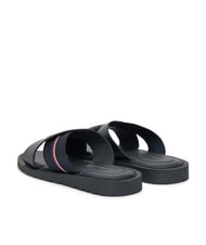 TOMMY HILFIGER TH Leather slippers with logo ribbon desert sky - Men&rsquo;s shoes - 5