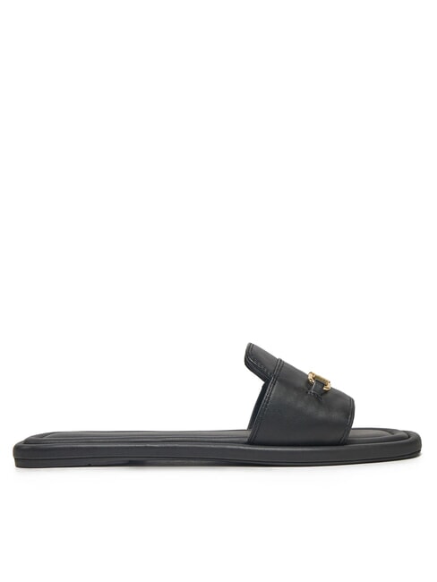 TH Leather slippers with logo black - Women&rsquo;s shoes