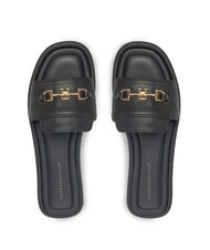 TOMMY HILFIGER TH Leather slippers with logo black - Women&rsquo;s shoes - 3