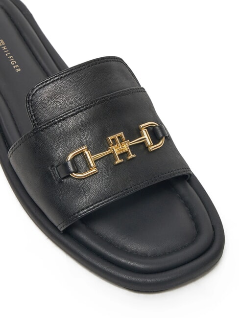 TH Leather slippers with logo black - Women&rsquo;s shoes