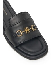 TOMMY HILFIGER TH Leather slippers with logo black - Women&rsquo;s shoes - 4