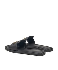 TOMMY HILFIGER TH Leather slippers with logo black - Women&rsquo;s shoes - 5