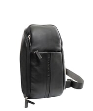 PIQUADRO X1 Leather one-shoulder backpack Black - Over-the-shoulder Bags for Men - 4