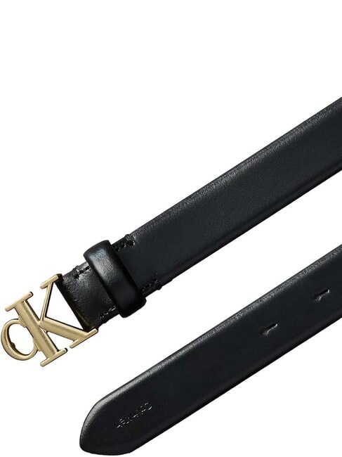 CK HARDWARE Leather belt black / antique light gold - Belts