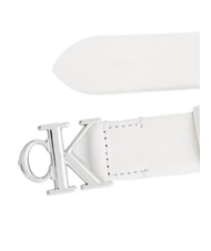CALVIN KLEIN CK HARDWARE Leather belt lily white / shiny nickel - Belts - 2