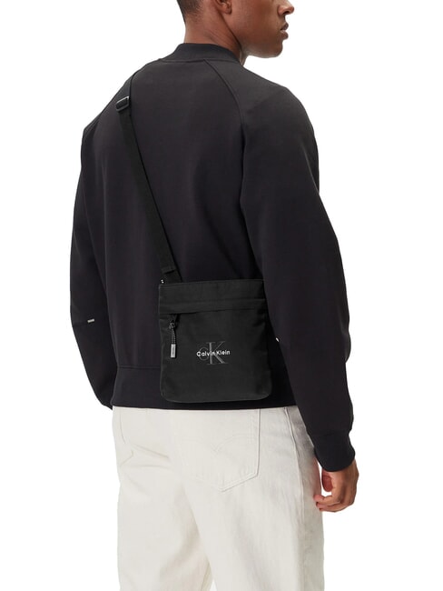 BOLD LOGO NYLON  on black - Over-the-shoulder Bags for Men