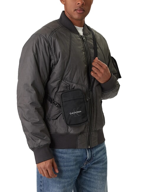 BOLD LOGO NYLON Shoulder bag on black - Over-the-shoulder Bags for Men