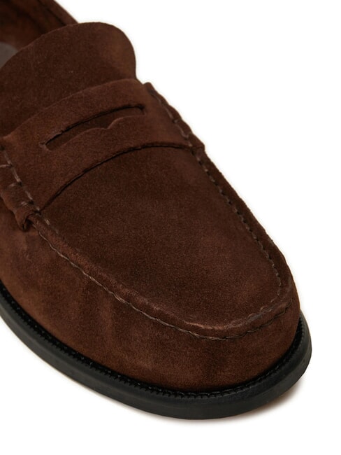 CLASSIC HILFIGER Suede leather loafers legacy brown - Men&rsquo;s shoes