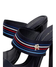 TOMMY HILFIGER SLIDE High sandals with logo ribbon space blue - Women&rsquo;s shoes - 4