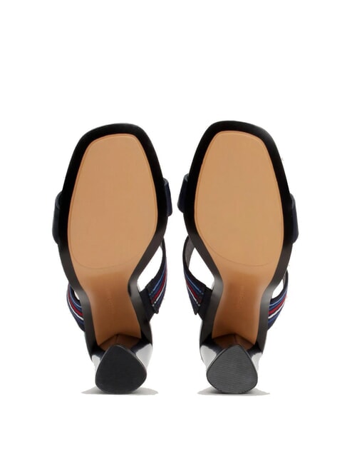 SLIDE High sandals with logo ribbon space blue - Women&rsquo;s shoes