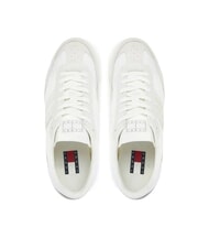 TOMMY HILFIGER TJW RETRO RUNNER Leather and fabric sneakers ecru - Women&rsquo;s shoes - 4