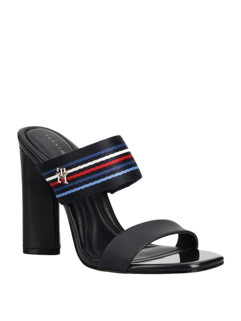 SLIDE High sandals with logo ribbon space blue - Women&rsquo;s shoes