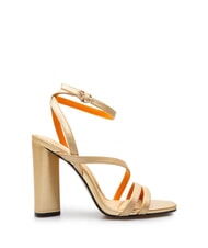 TOMMY HILFIGER TH GOLD BLOCK High leather sandals - Women&rsquo;s shoes