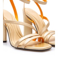 TOMMY HILFIGER TH GOLD BLOCK High leather sandals gold - Women&rsquo;s shoes - 4