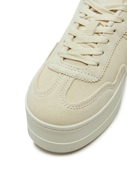 GREENWICH Flatform sneakers in suede leather newsprint - Women&rsquo;s shoes