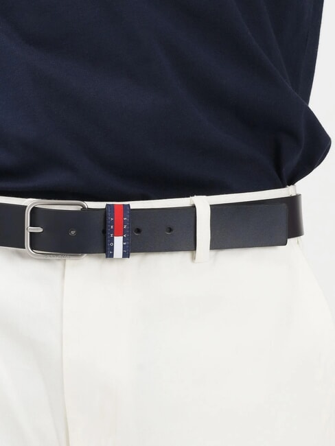 TJM RYAN Leather belt dark night navy - Belts