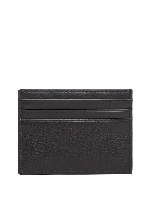 TH CORP Flat leather card holder black - Men&rsquo;s Wallets