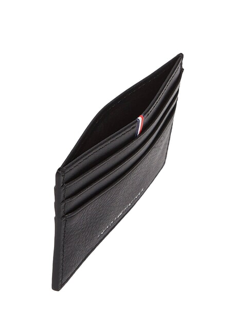 TH CORP Flat leather card holder black - Men&rsquo;s Wallets