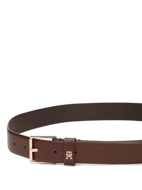 TH SQUARE Leather belt rich walnut - Belts