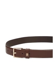 TOMMY HILFIGER TH SQUARE Leather belt rich walnut - Belts - 3