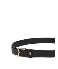 TOMMY HILFIGER TH SQUARE Leather belt black - Belts - 3
