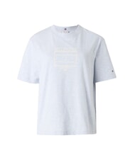 TOMMY HILFIGER OUTLINE FLAG TEE Regular fit short-sleeved T-shirt ice blue heather - T-shirt - 4