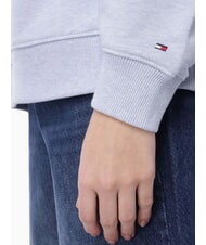 TOMMY HILFIGER OUTLINE FLAG TEE Regular fit hoodie ice blue heather - Women's Sweatshirts - 4