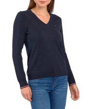 TOMMY HILFIGER TH Women's V-neck sweater desert sky - Women's Sweaters - 3