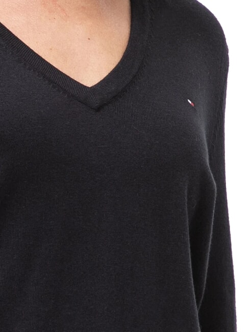TH Women's V-neck sweater Tommy Black - Women's Sweaters