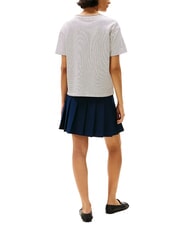 TOMMY HILFIGER TH Relaxed fit T-shirt with V-neck cream/dark blue stp - T-shirt - 3