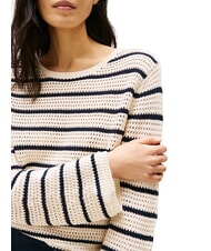 TOMMY HILFIGER POINTELLE CROCHET Lightweight striped sweater white china blue stripe - Women's Sweaters - 3