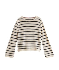 TOMMY HILFIGER POINTELLE CROCHET Lightweight striped sweater white china blue stripe - Women's Sweaters - 5