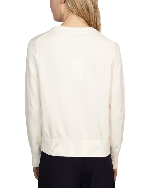 TH Crew neck sweater with logo ivory petal - Women's Sweaters
