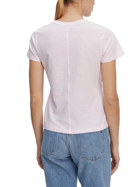 SLUB Short-sleeved cotton T-shirt light pink - T-shirt