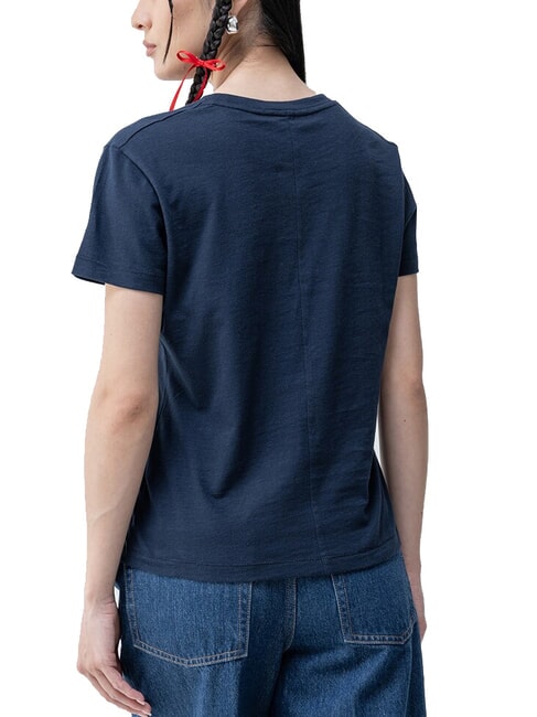 SLUB Short-sleeved cotton T-shirt dark night navy - T-shirt