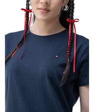 TOMMY HILFIGER SLUB Short-sleeved cotton T-shirt dark night navy - T-shirt - 3