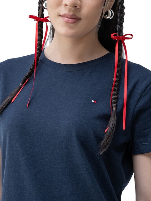 SLUB Short-sleeved cotton T-shirt dark night navy - T-shirt