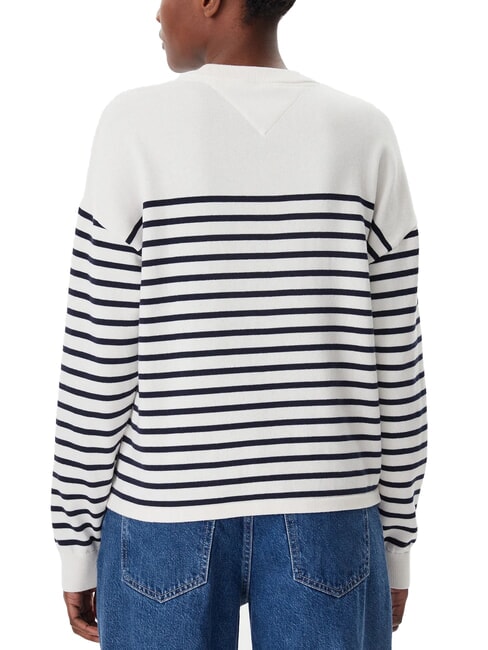 VARSITY Cotton crew neck sweater with logo ancient white - Women's Sweaters