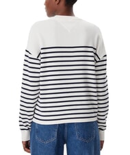 TOMMY HILFIGER VARSITY Cotton crew neck sweater with logo ancient white - Women's Sweaters - 2