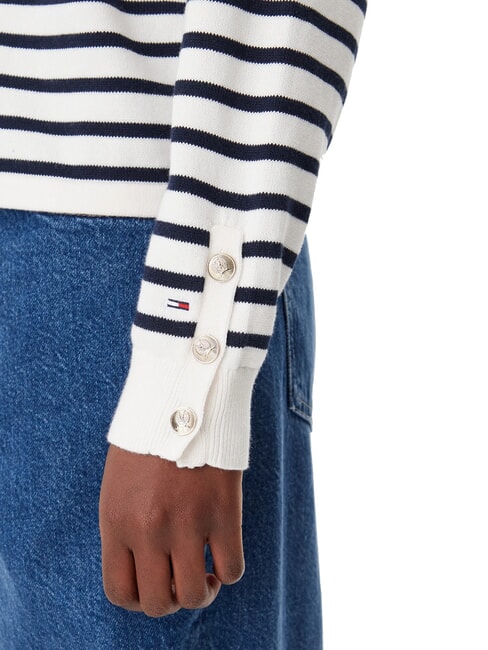 VARSITY Cotton crew neck sweater with logo ancient white - Women's Sweaters