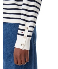 TOMMY HILFIGER VARSITY Cotton crew neck sweater with logo ancient white - Women's Sweaters - 4