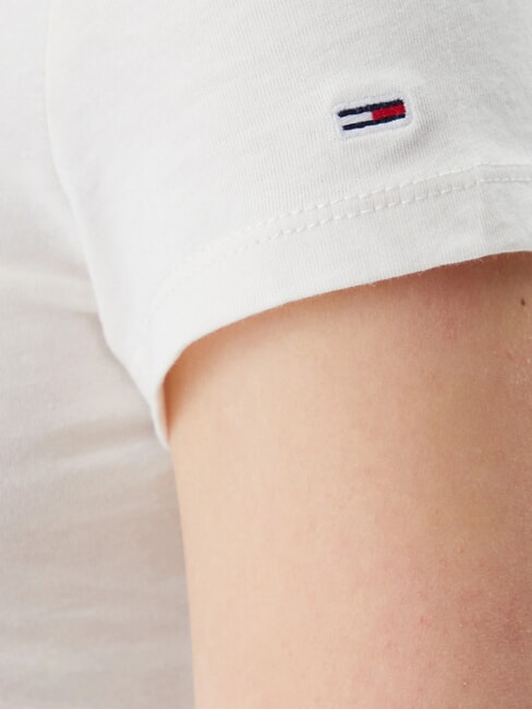 TH JEANS Cotton T-shirt with logo print ancient white - T-shirt